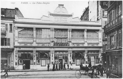 Postcard depicting the Folies Bergere, rue Richer, Paris, c.1900 by French Photographer
